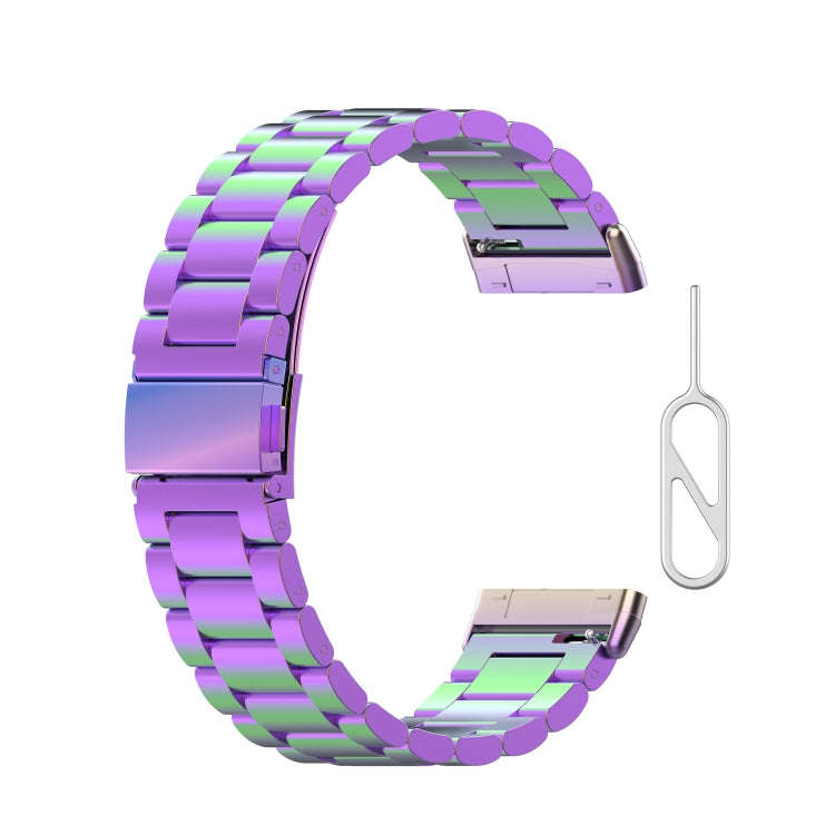 For Fitbit Versa 3 / Fitbit Sense 3-Beads Stainless Steel Watch Band with Disassembly Tools(Color...