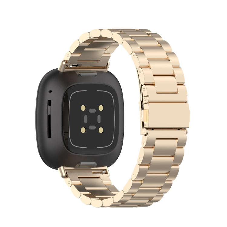 For Fitbit Versa 3 / Fitbit Sense 3-Beads Stainless Steel Watch Band with Disassembly Tools(Champ...