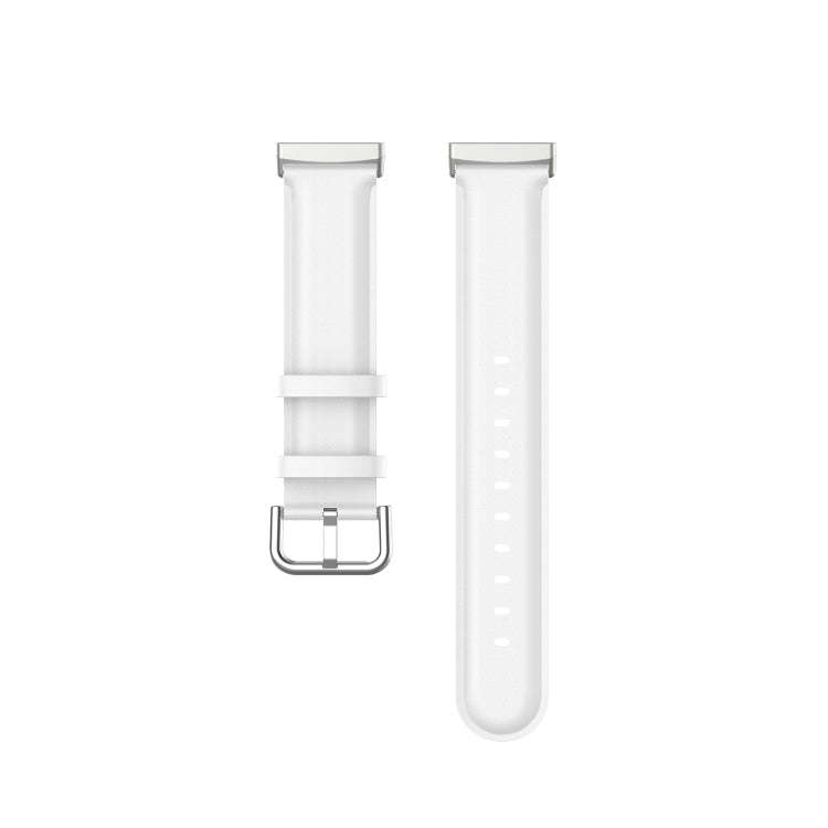 For Fitbit Versa 3 / Fitbit Sense Round Tail Leather Watch Band, Size: Free Size(White)