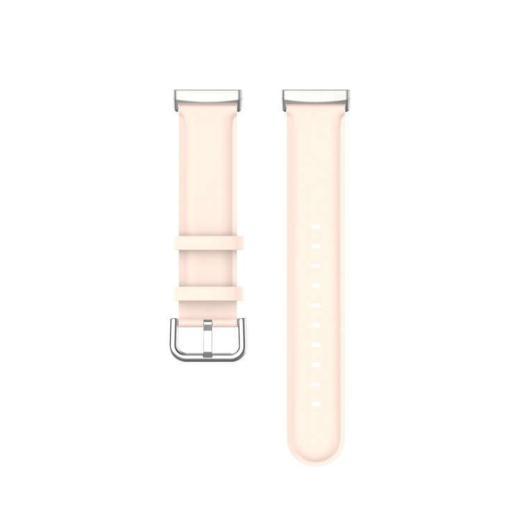 For Fitbit Versa 3 / Fitbit Sense Round Tail Leather Watch Band, Size: Free Size(Light Pink)