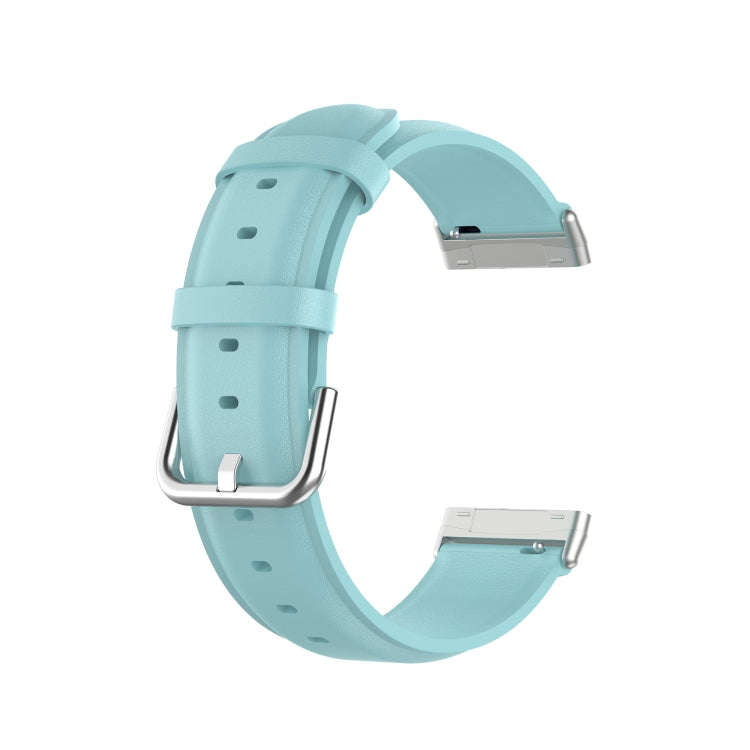 For Fitbit Versa 3 / Fitbit Sense Round Tail Leather Watch Band, Size: Free Size(Light Blue)