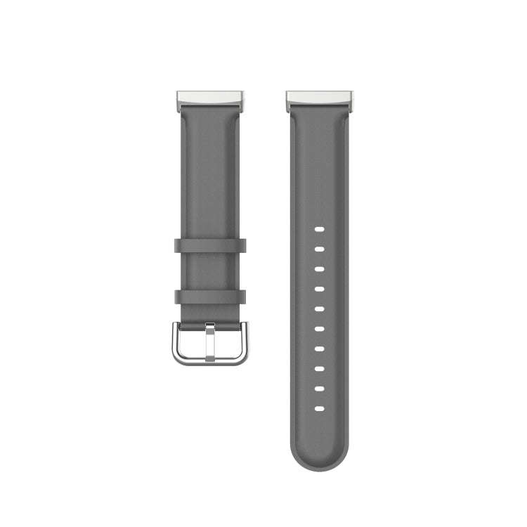 For Fitbit Versa 3 / Fitbit Sense Round Tail Leather Watch Band, Size: Free Size(Gray)