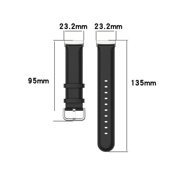 For Fitbit Versa 3 / Fitbit Sense Round Tail Leather Watch Band, Size: Free Size(Light Blue)