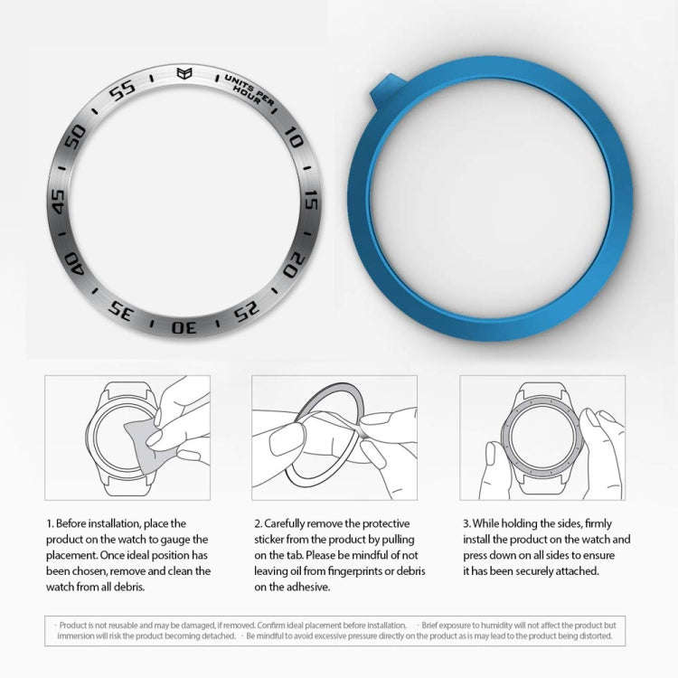 For Samsung Galaxy Watch 3 45mm Smart Watch Steel Bezel Ring, A Version(Silver Ring Black Letter)