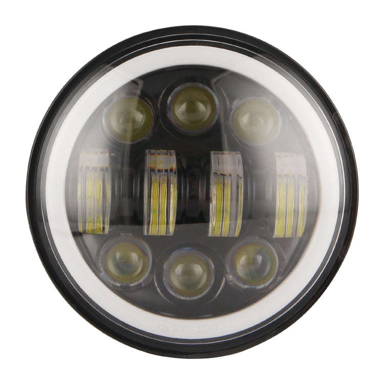 EagleVision DC9-30V 35W 6000K 4000LM 5.75 inch Round Motorcycle 6LEDs Headlight with Angel Eye fo...