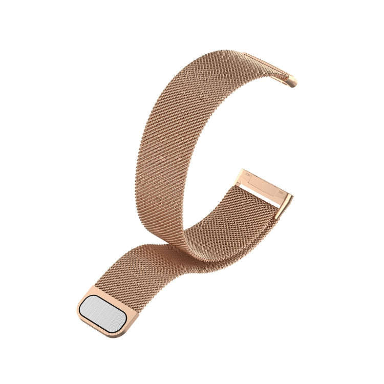 For Fitbit Versa 3 Milanese  Watch Band, Size:S 202mm(Rose Gold)