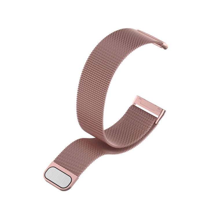 For Fitbit Versa 3 Milanese  Watch Band, Size:L 230mm(Rose Pink)