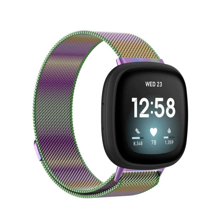 For Fitbit Versa 3 Milanese  Watch Band, Size:L 230mm(Colorful)