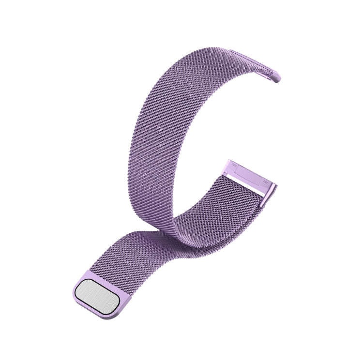 For Fitbit Versa 3 Milanese  Watch Band, Size:L 230mm(Light Purple)
