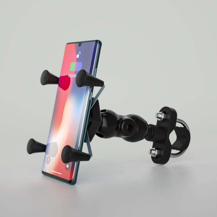 WUPP CS-1133A1 Motorcycle Four-claw X Shape Adjustable Mobile Phone Holder Bracket, Double Tap Bu...