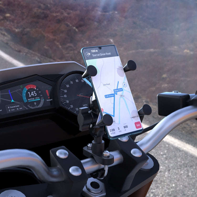 WUPP CS-1133A1 Motorcycle Four-claw X Shape Adjustable Mobile Phone Holder Bracket, Double Tap Bu...