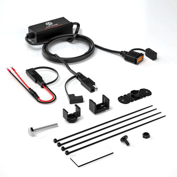 WUPP CS-1186B1 Motorcycle SAE Single USB Port Fast Charging Charger