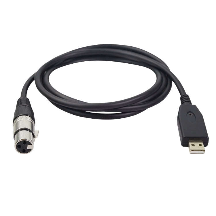US18 USB to XLR Female Microphone Recording Cable, Cable Length:3m(Black)