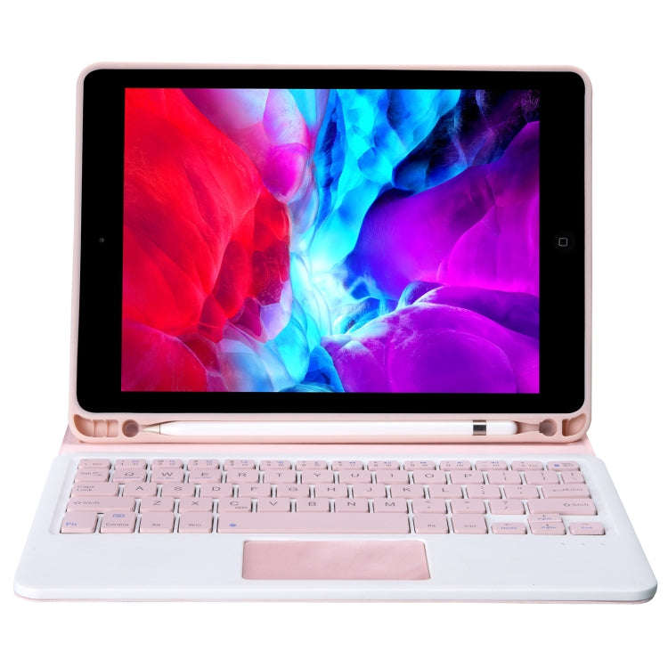 T098B-A Pressed Skin Texture TPU Detachable Candy Colors Bluetooth Keyboard Tablet Case for iPad ...