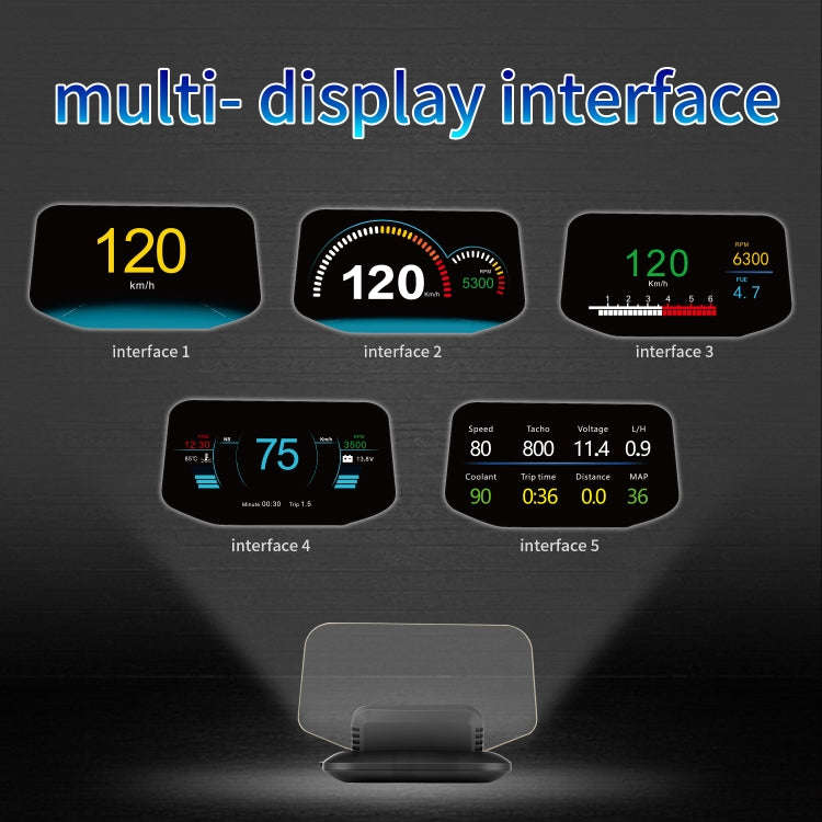 C1 OBD2 + GPS Mode Car HUD Head-up Display Compass / Speed / Water Temperature / Voltage Display ...
