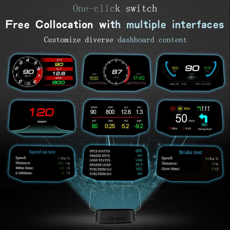 C2 Car HUD Head-up Display GPS Digital Meter Water Temperature / Voltage / Speed