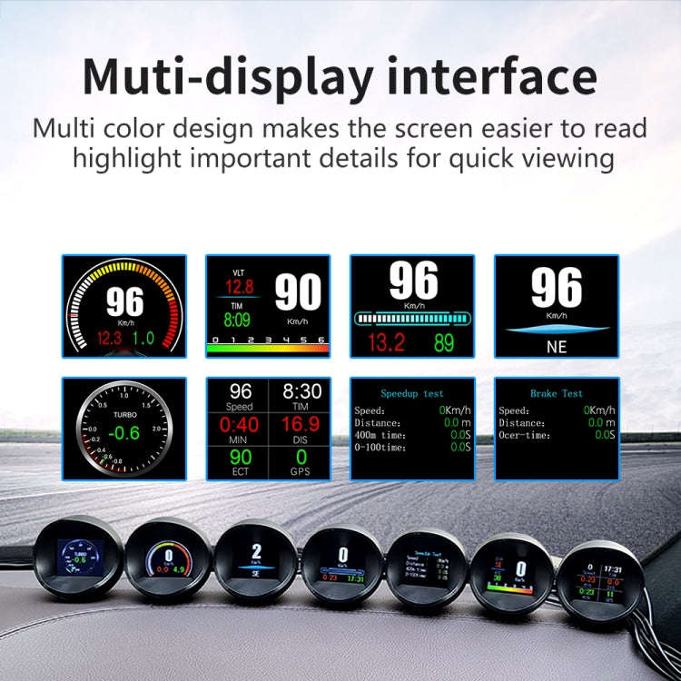 P11 OBD2 + GPS Mode Car HUD Head-up Display Water Temperature / Vehicle Speed / Voltage / Fuel Co...
