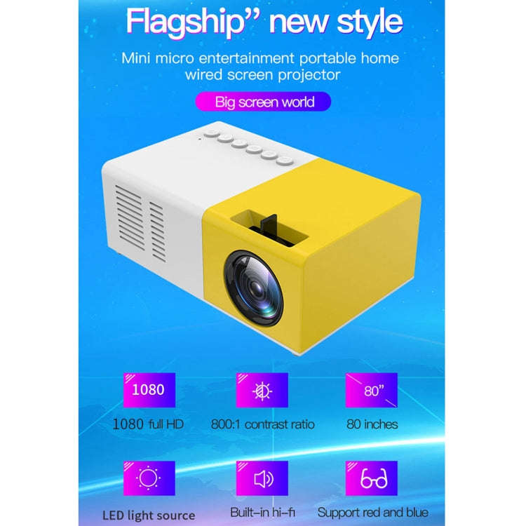 J9 1920x1080P 15 ANSI Portable Home Theater Mini LED HD Digital Projector, Basic Version, UK Plug...