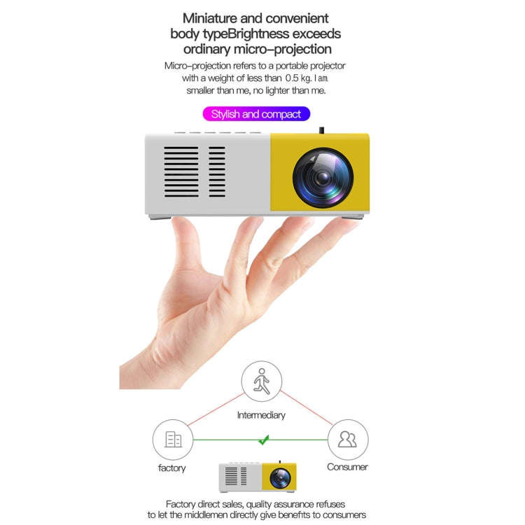 J9 1920x1080P 15 ANSI Portable Home Theater Mini LED HD Digital Projector, Basic Version, UK Plug...