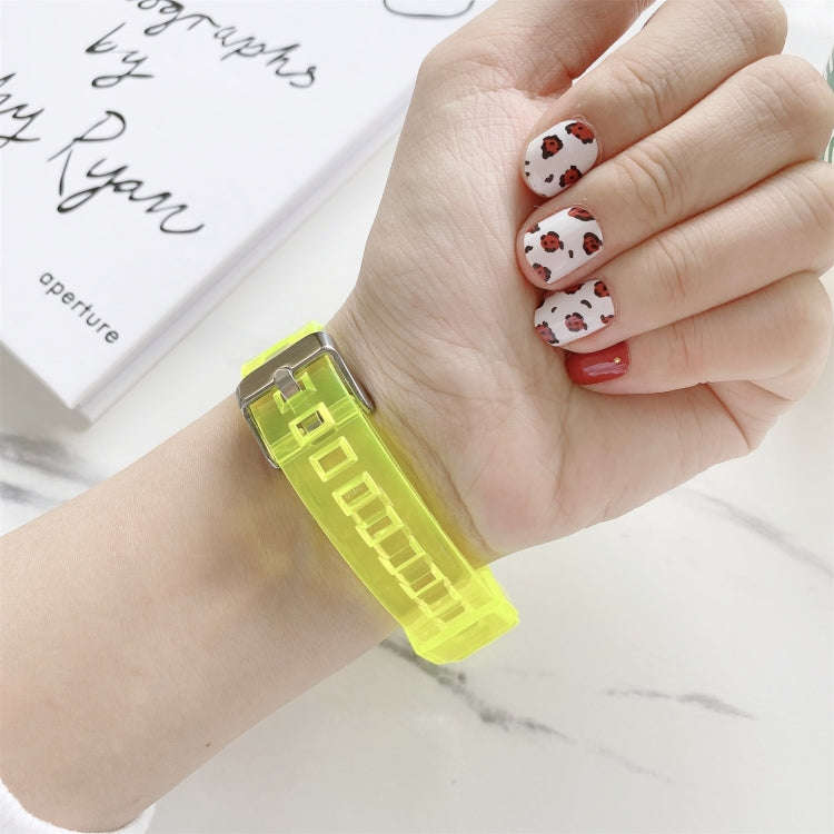 For Xiaomi Mi Band 5 / 4 Universal Silicone Transparent Watch Band(Yellow)