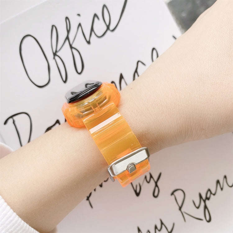 For Xiaomi Mi Band 5 / 4 Universal Silicone Transparent Watch Band(Orange)