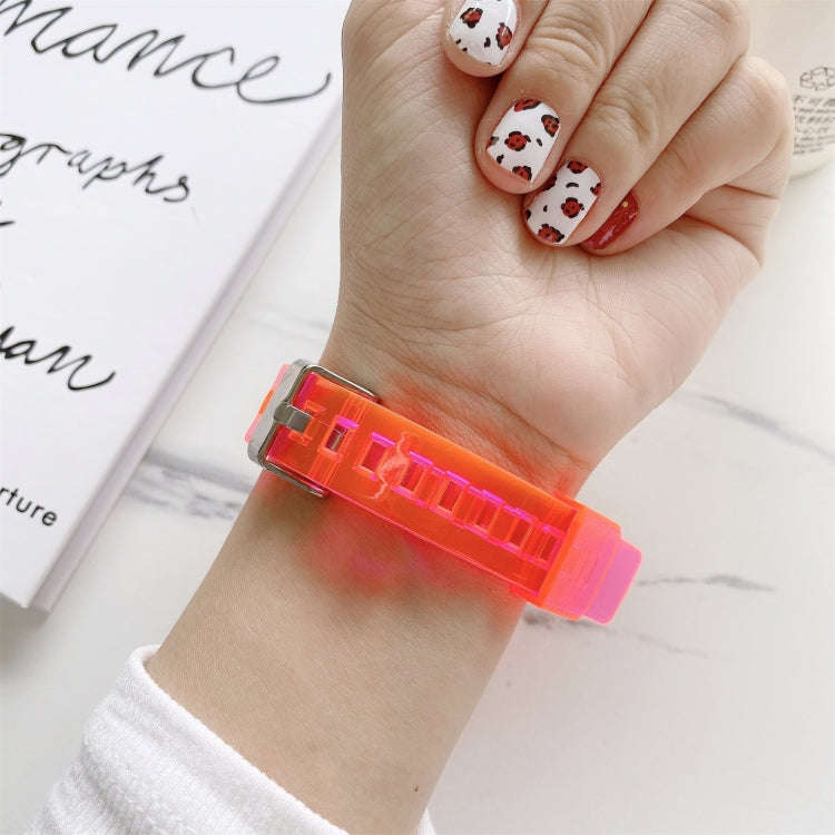 For Xiaomi Mi Band 5 / 4 Universal Silicone Transparent Watch Band(Red)