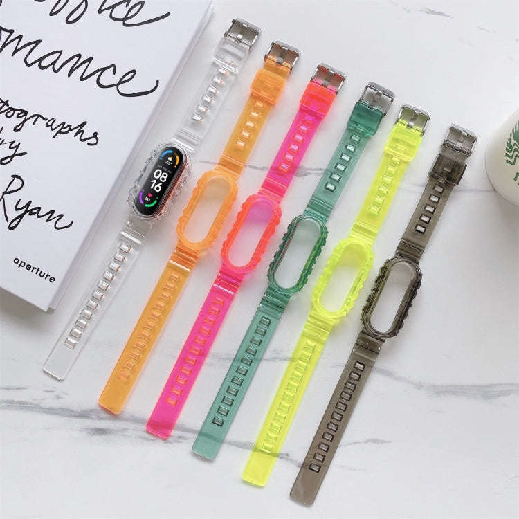 For Xiaomi Mi Band 5 / 4 Universal Silicone Transparent Watch Band(Black)