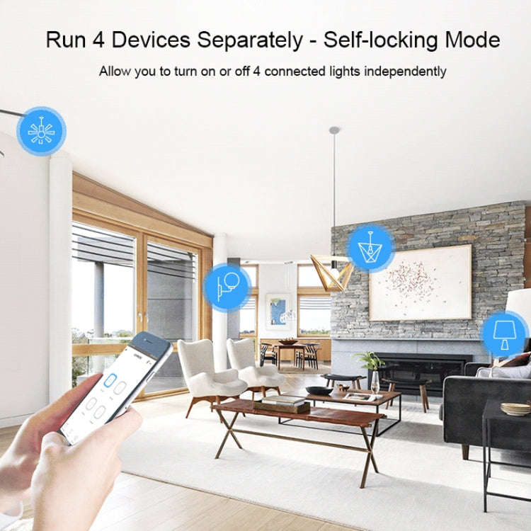 Sonoff 4CHPROR3 Mobile Phone Smart Home Switch Four-way Controller, Support Long-range Control Ti...