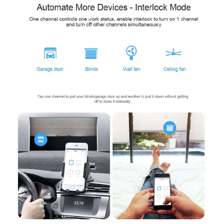 Sonoff 4CHPROR3 Mobile Phone Smart Home Switch Four-way Controller, Support Long-range Control Ti...