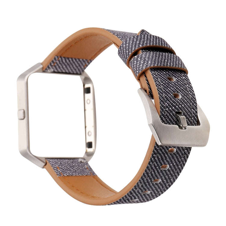 For Fitbit Blaze Cowboy Texture Leather Watch Band(Black)