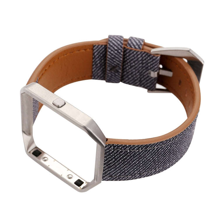 For Fitbit Blaze Cowboy Texture Leather Watch Band(Black)