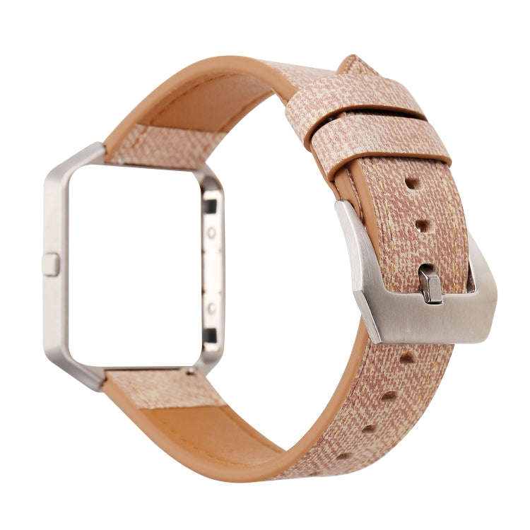 For Fitbit Blaze Cowboy Texture Leather Watch Band(Pink)