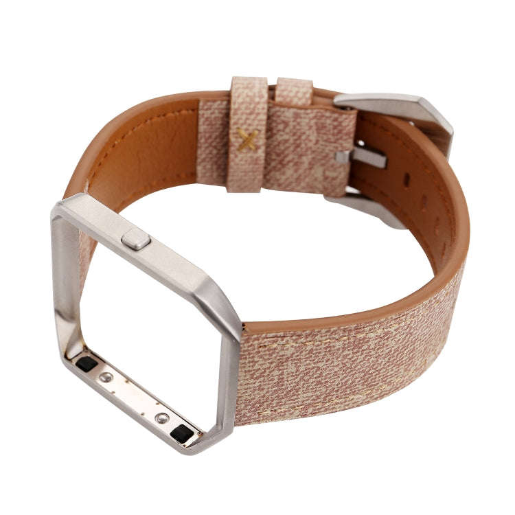 For Fitbit Blaze Cowboy Texture Leather Watch Band(Pink)