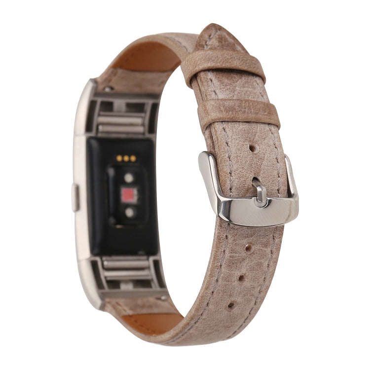 For Fitbit Charge 2 Fresh Style Leather Watch Band(Brown)