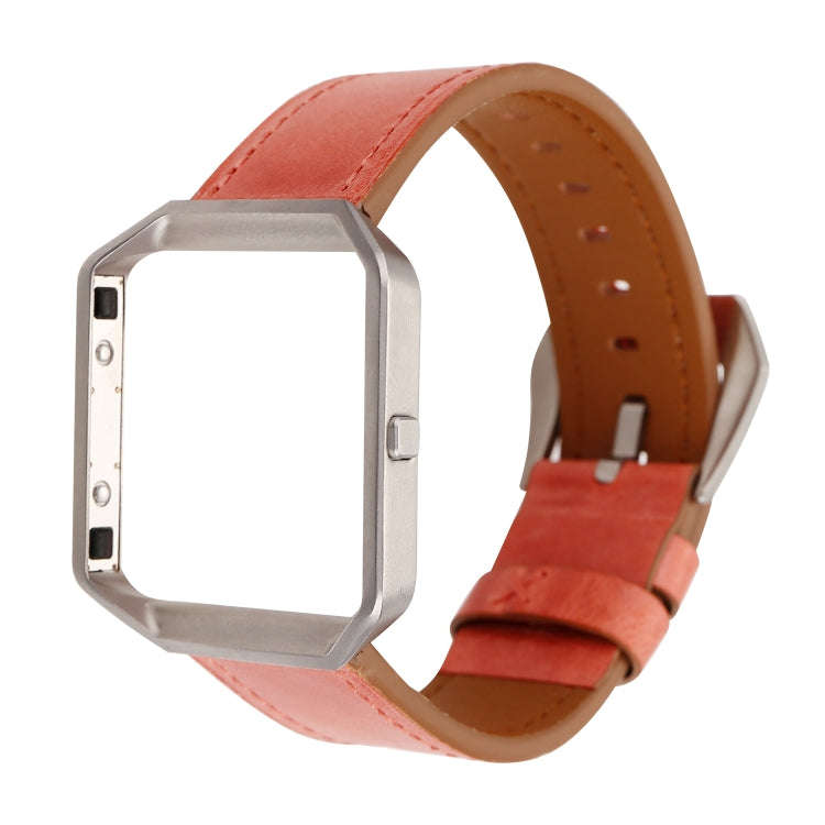For Fitbit Blaze Fresh Style Leather Watch Band(Orange)