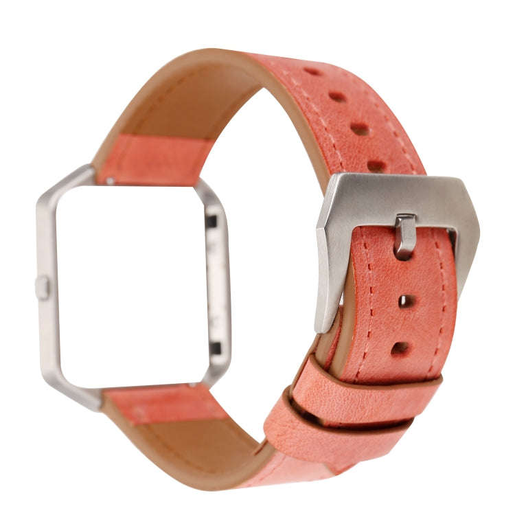 For Fitbit Blaze Fresh Style Leather Watch Band(Orange)