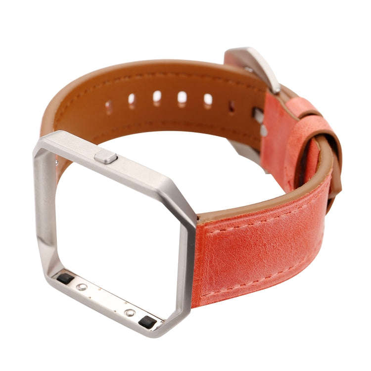 For Fitbit Blaze Fresh Style Leather Watch Band(Orange)