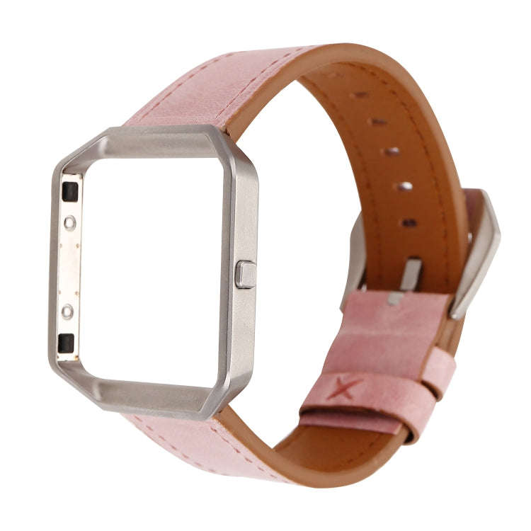 For Fitbit Blaze Fresh Style Leather Watch Band(Pink)