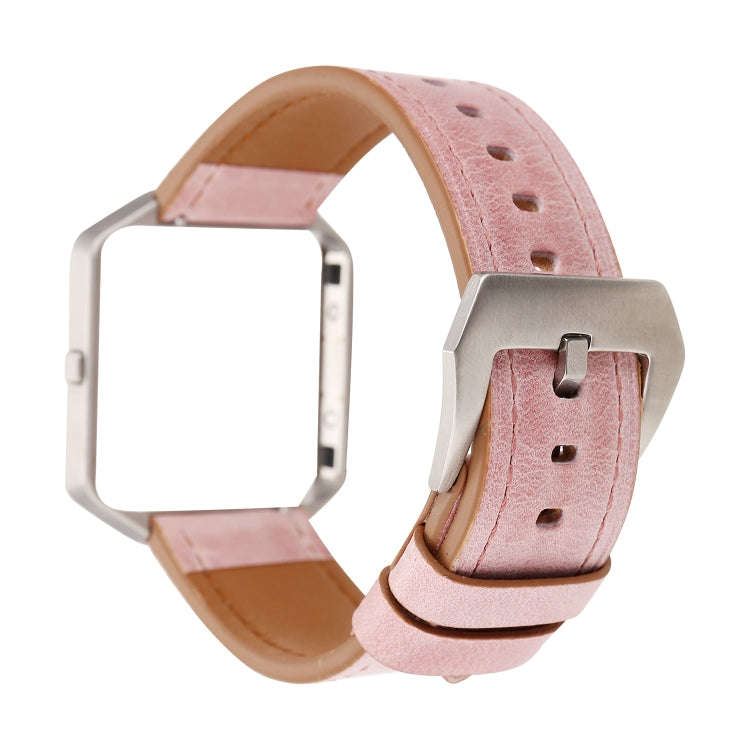 For Fitbit Blaze Fresh Style Leather Watch Band(Pink)
