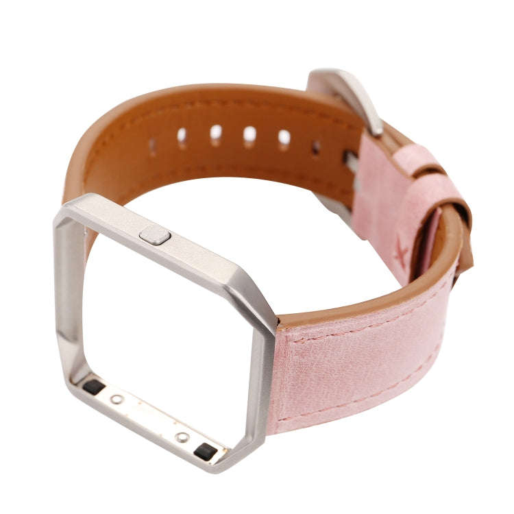 For Fitbit Blaze Fresh Style Leather Watch Band(Pink)