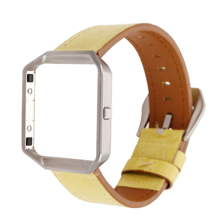 For Fitbit Blaze Fresh Style Leather Watch Band(Yellow)