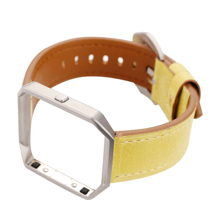 For Fitbit Blaze Fresh Style Leather Watch Band(Yellow)