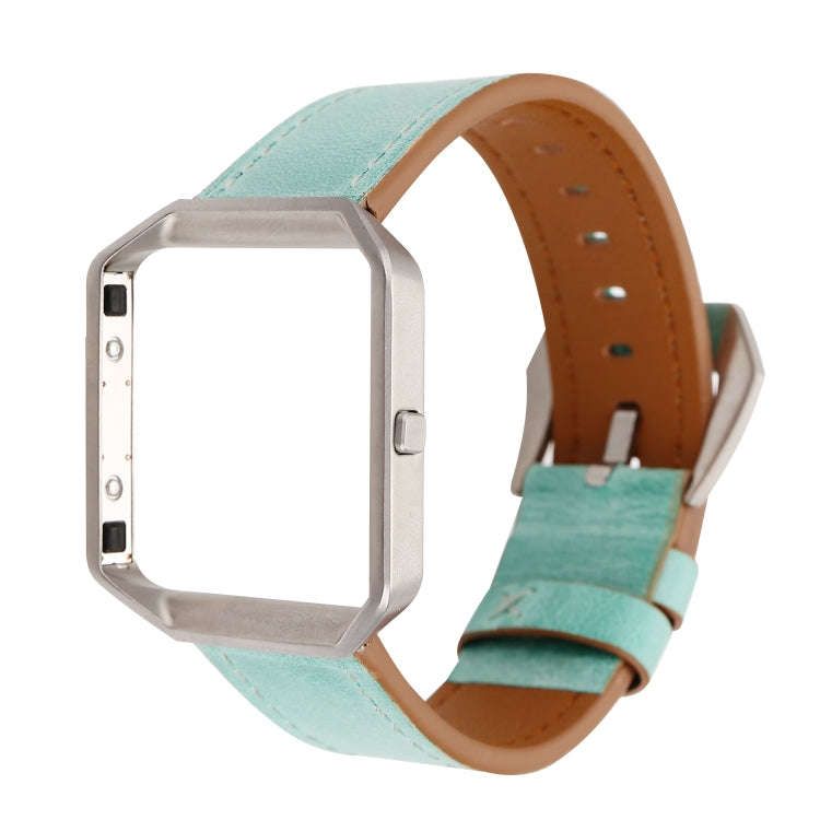 For Fitbit Blaze Fresh Style Leather Watch Band(Green)
