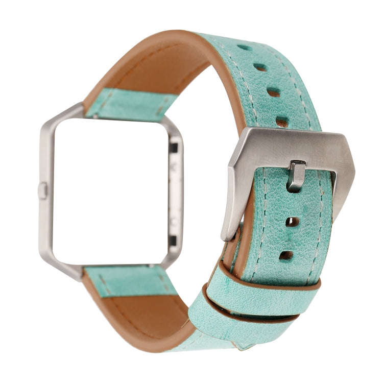 For Fitbit Blaze Fresh Style Leather Watch Band(Green)
