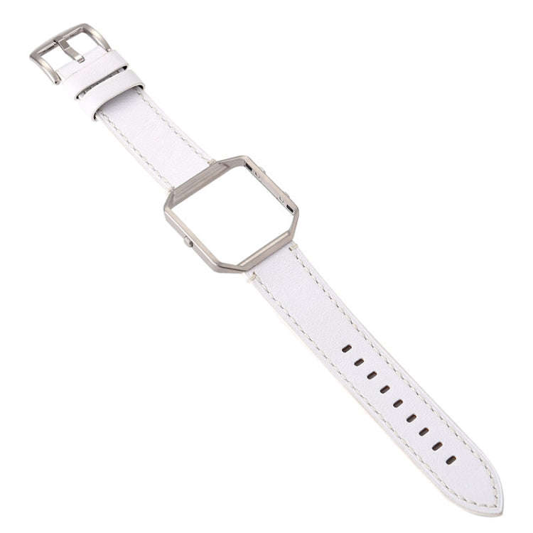 For Fitbit Blaze Calf Leather Watch Band(White)