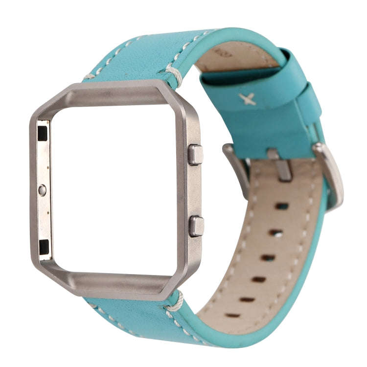 For Fitbit Blaze Calf Leather Watch Band(Sky Blue)