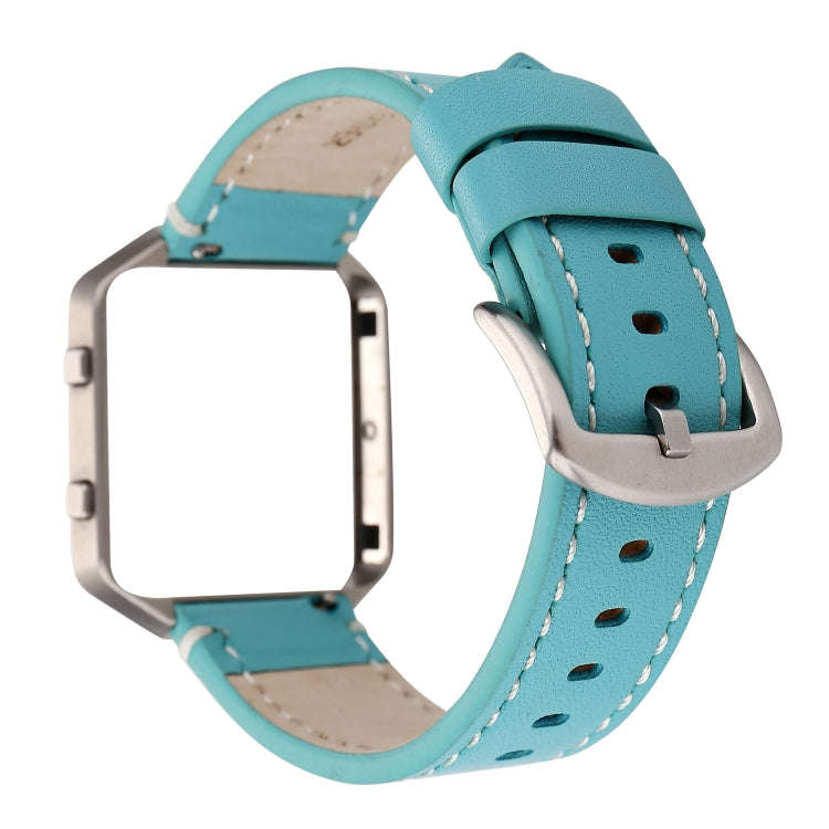 For Fitbit Blaze Calf Leather Watch Band(Sky Blue)