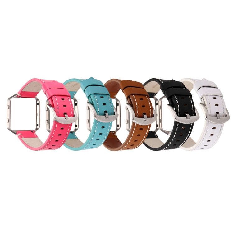 For Fitbit Blaze Calf Leather Watch Band(Brown)