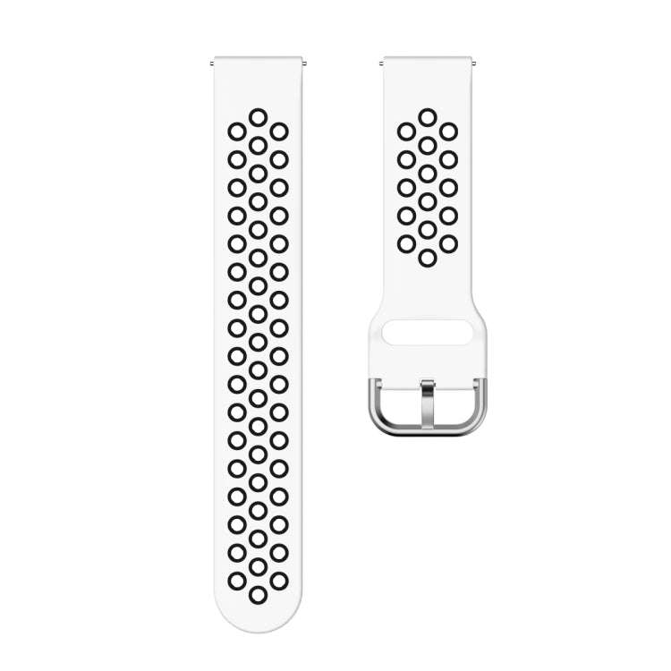 For Samsung Galaxy Watch Active2 44mm Two-color Silicone Watch Band(White+Black)
