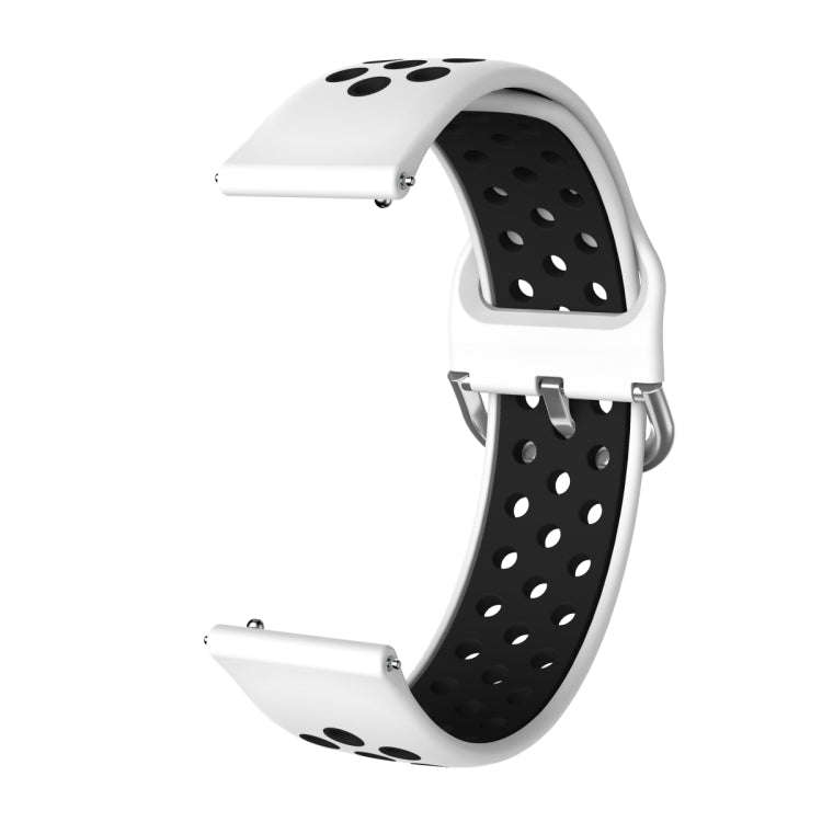 For Samsung Galaxy Watch Active2 44mm Two-color Silicone Watch Band(White+Black)